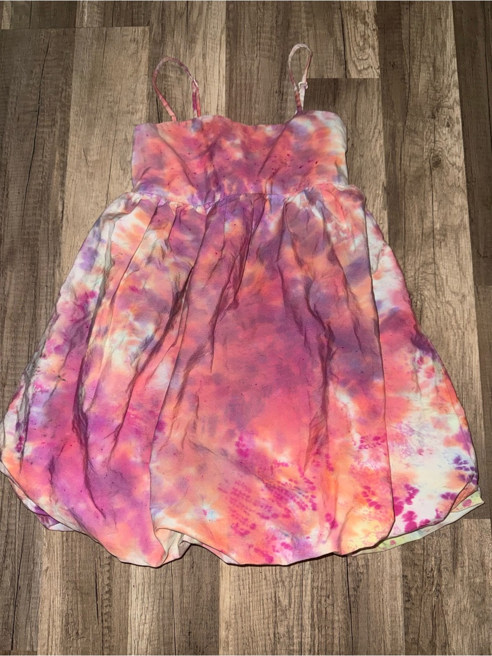 art class Tie-Dye Spaghetti Strap Dress - Pink, Orange, Purple